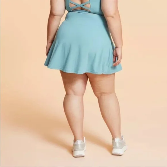 Blogilates Women's Criss Cross Slit High-Rise Skort - Teal Blue NWT - Picture 5 of 8